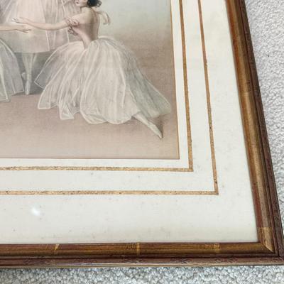 LOT 115L: Vintage Ethan Allen Print of Ballerinas by Thomas Herbert Maguire (British, 1821-1895) & 1991 PH Enterprise 3-Tier Corner...