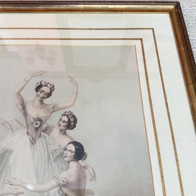 LOT 115L: Vintage Ethan Allen Print of Ballerinas by Thomas Herbert Maguire (British, 1821-1895) & 1991 PH Enterprise 3-Tier Corner...