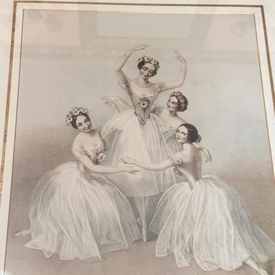 LOT 115L: Vintage Ethan Allen Print of Ballerinas by Thomas Herbert Maguire (British, 1821-1895) & 1991 PH Enterprise 3-Tier Corner...