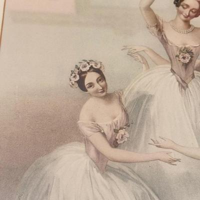 LOT 115L: Vintage Ethan Allen Print of Ballerinas by Thomas Herbert Maguire (British, 1821-1895) & 1991 PH Enterprise 3-Tier Corner...