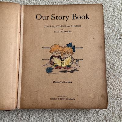 LOT 119F: 1916 Antique Children’s Book “Our Story Book,” 1920s Antique Little Blue Book Mini Paper Back Books (13) & 1940s A Tale of...