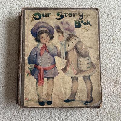 LOT 119F: 1916 Antique Children’s Book “Our Story Book,” 1920s Antique Little Blue Book Mini Paper Back Books (13) & 1940s A Tale of...