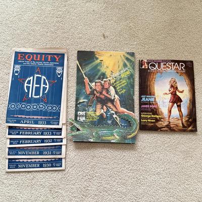 LOT 120F: Early 1930s "Equity" AEA Magazines, 1979 Questar Issue #4 w/ George Romero & James Bond Articles & 1984...
