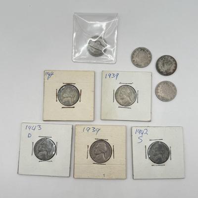 LOT 188J: 1939 & 1942 Nickel Five Cent US Coins, Trick Double Sided Nickel & More