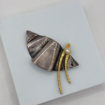 LOT 189J: Sterling Abstract Antique/Vintage Art Nouveau Brooch (6.49g)