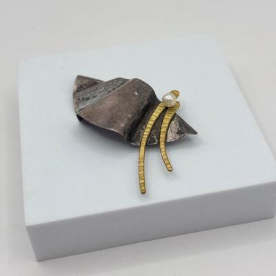 LOT 189J: Sterling Abstract Antique/Vintage Art Nouveau Brooch (6.49g)