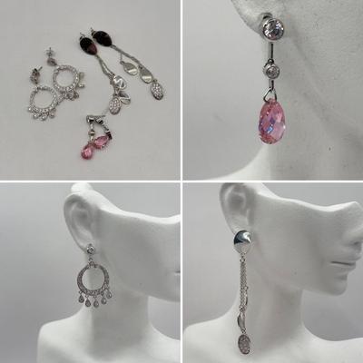 LOT 191J: 925 Sterling Silver Pierced Drop Earrings (23.77gtw)
