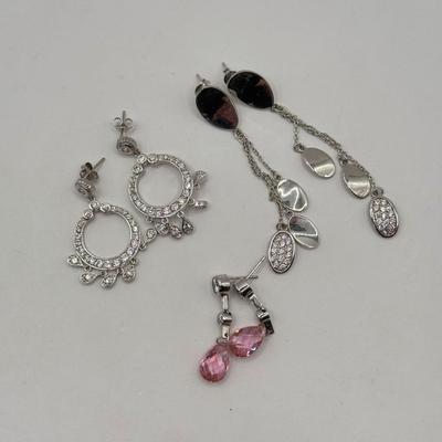 LOT 191J: 925 Sterling Silver Pierced Drop Earrings (23.77gtw)