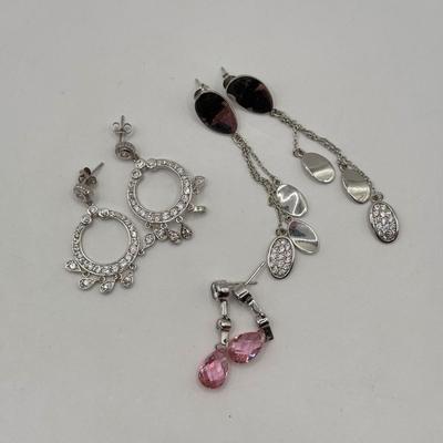 LOT 191J: 925 Sterling Silver Pierced Drop Earrings (23.77gtw)