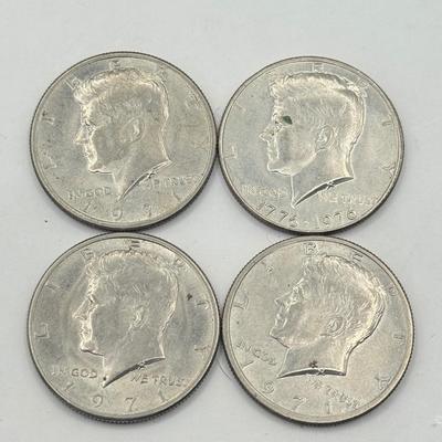 LOT 192J: Early 1970s Kennedy Half Dollar & Dollar US Coins