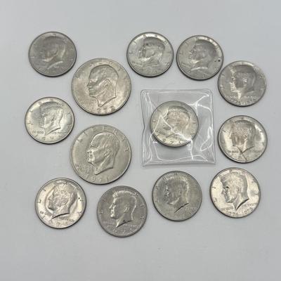 LOT 192J: Early 1970s Kennedy Half Dollar & Dollar US Coins