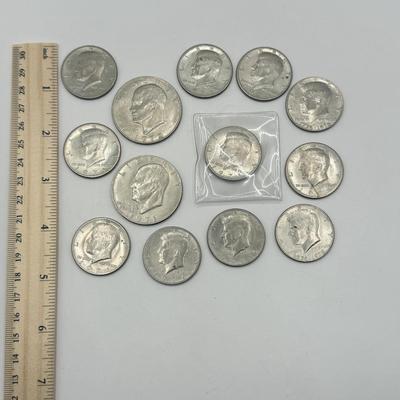 LOT 192J: Early 1970s Kennedy Half Dollar & Dollar US Coins