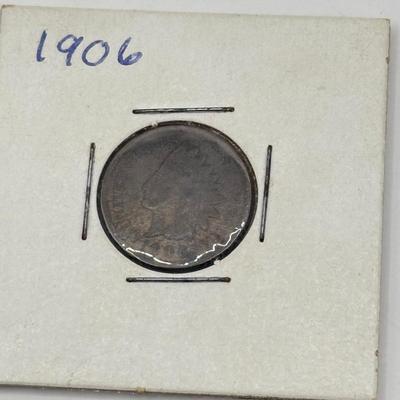 LOT 196J: Antique 1903 & 1906 “Indian Head” Pennies, Kennedy Half Dollar, 1943 Penny & More