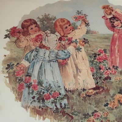 LOT 225L: "War of the Roses" & "Butterfly Time" Prints by Maud Humphrey (American, 1868-1940), Print of Victorian...