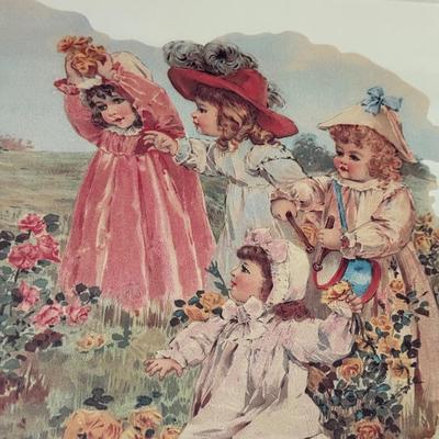 LOT 225L: "War of the Roses" & "Butterfly Time" Prints by Maud Humphrey (American, 1868-1940), Print of Victorian...