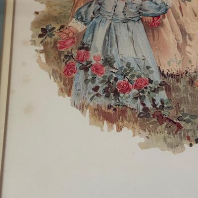 LOT 225L: "War of the Roses" & "Butterfly Time" Prints by Maud Humphrey (American, 1868-1940), Print of Victorian...