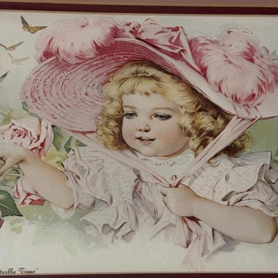 LOT 225L: "War of the Roses" & "Butterfly Time" Prints by Maud Humphrey (American, 1868-1940), Print of Victorian...