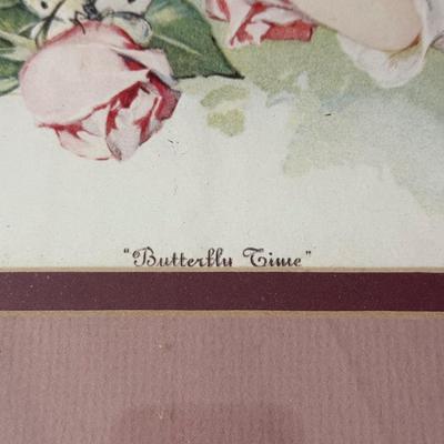 LOT 225L: "War of the Roses" & "Butterfly Time" Prints by Maud Humphrey (American, 1868-1940), Print of Victorian...