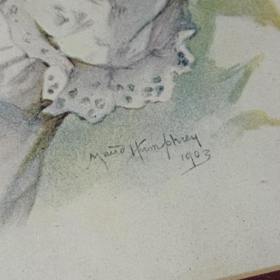 LOT 225L: "War of the Roses" & "Butterfly Time" Prints by Maud Humphrey (American, 1868-1940), Print of Victorian...