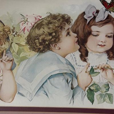 LOT 225L: "War of the Roses" & "Butterfly Time" Prints by Maud Humphrey (American, 1868-1940), Print of Victorian...
