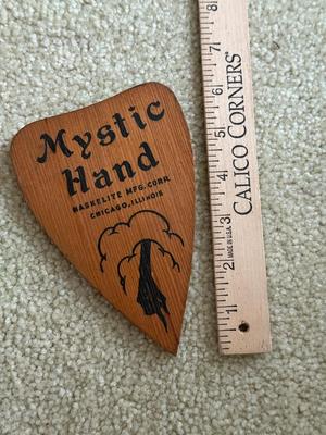 LOT 227L: Vintage 1940s Hasko “Mystic Tray & Mystic Hand” made of Wood w/ Lithographed Paper