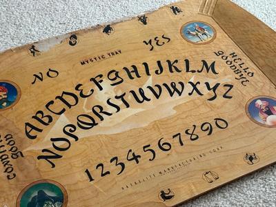 LOT 227L: Vintage 1940s Hasko “Mystic Tray & Mystic Hand” made of Wood w/ Lithographed Paper