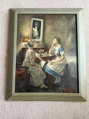 LOT 228L: Antique / Vintage Framed Post-1900 Nurse Print or Lithograph