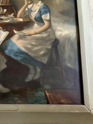 LOT 228L: Antique / Vintage Framed Post-1900 Nurse Print or Lithograph