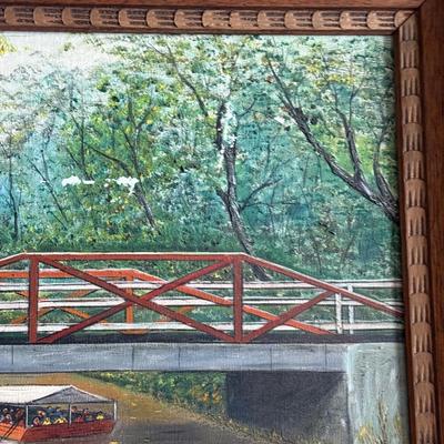 LOT 231L: Original Oil Painting of Bridge in New Hope, PA signed Zugermayer '76