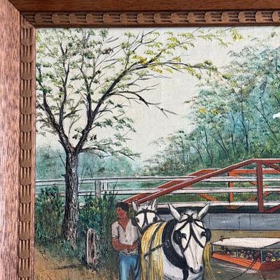 LOT 231L: Original Oil Painting of Bridge in New Hope, PA signed Zugermayer '76