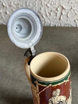 LOT 262F: Collection of Vintage Ceramic, Pewter & Glass Steins