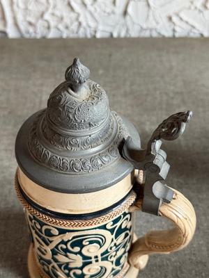 LOT 262F: Collection of Vintage Ceramic, Pewter & Glass Steins