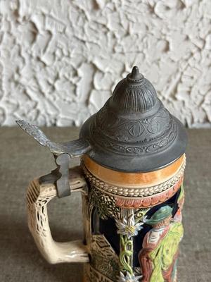 LOT 262F: Collection of Vintage Ceramic, Pewter & Glass Steins