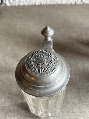 LOT 262F: Collection of Vintage Ceramic, Pewter & Glass Steins