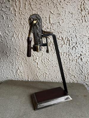 LOT 239F: Vintage Reserve Brass Bartop Wine Bottle Opener & Lucite Wavy Edge Bowl & Divided Tray