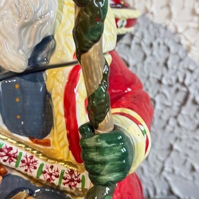 LOT 249F: Studio Nova Woodland Holly Santa Cookie Jar JA015