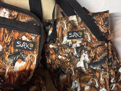 LOT 990B: Collection of Equine / Horse print totes and bags by Sax.