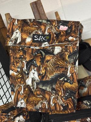 LOT 990B: Collection of Equine / Horse print totes and bags by Sax.