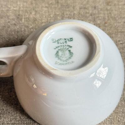 LOT 261F: Vintage Lamberton Scammell Platinum Blue Dinerware Mugs