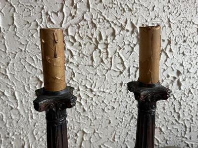 LOT 237F: Vintage Heavy Electric Candlestick & Oil Holder Lamps