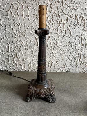 LOT 237F: Vintage Heavy Electric Candlestick & Oil Holder Lamps