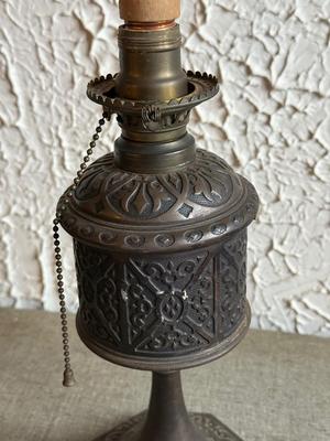 LOT 237F: Vintage Heavy Electric Candlestick & Oil Holder Lamps