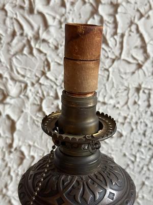 LOT 237F: Vintage Heavy Electric Candlestick & Oil Holder Lamps