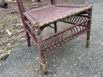 LOT 263G: Victorian Era Maroon Wicker Chair