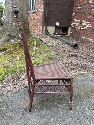 LOT 263G: Victorian Era Maroon Wicker Chair