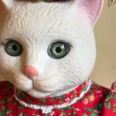 LOT 264F: Three 1992 Victoria Ashlea Originals Bette Ball Goebel Kitty Meow Meow Porcelain Dolls w/ Stands - only 250 made