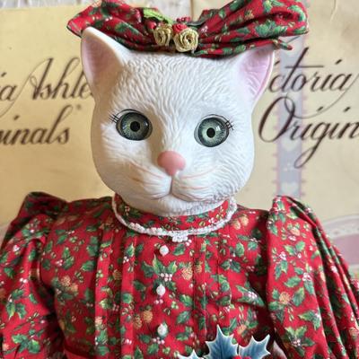 LOT 264F: Three 1992 Victoria Ashlea Originals Bette Ball Goebel Kitty Meow Meow Porcelain Dolls w/ Stands - only 250 made