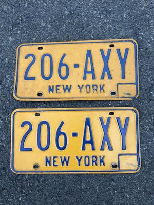 LOT 266G: Collection of Vintage License Plates incl. Two Pairs of New York Plates