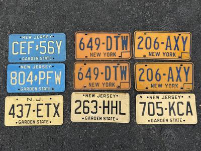 LOT 266G: Collection of Vintage License Plates incl. Two Pairs of New York Plates