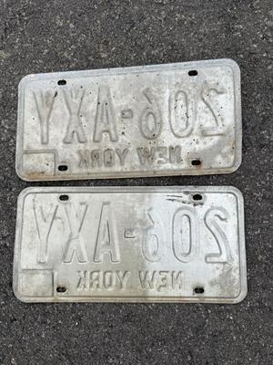 LOT 266G: Collection of Vintage License Plates incl. Two Pairs of New York Plates